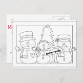 Frohe Weihnachten färben mich Karte (Schneemänner) (Vorne/Hinten)