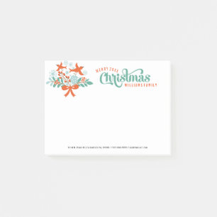 Frohe Weihnachten farbenfrohe Federn Vögel 2 Post-it Klebezettel