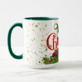 Frohe Weihnachten, farbenfrohe Feiertage, Tasse (Links)