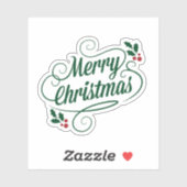 Frohe Weihnachten, farbenfrohe Urlaubsgestaltung Aufkleber (Blatt)