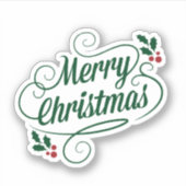 Frohe Weihnachten, farbenfrohe Urlaubsgestaltung Aufkleber (Vorderseite)