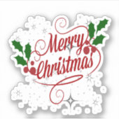 Frohe Weihnachten, farbenfrohe Urlaubsgestaltung Aufkleber (Vorderseite)