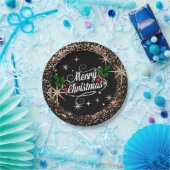 Frohe Weihnachten, farbenfrohe Urlaubsgestaltung Pappteller (Party)