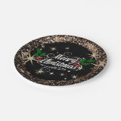 Frohe Weihnachten, farbenfrohe Urlaubsgestaltung Pappteller (Schrägansicht)