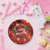 Frohe Weihnachten, farbenfrohe Urlaubsgestaltung Pappteller (Party)