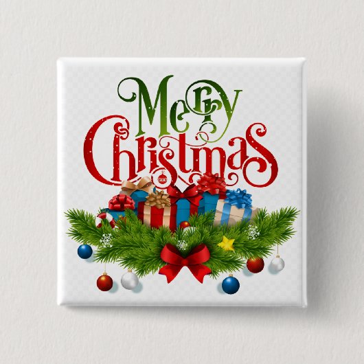 Frohe Weihnachten, farbenfrohes Design, Button (Vorderseite)