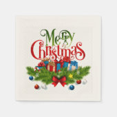 Frohe Weihnachten, Farbige Gestaltung, Serviette (Vorderseite)