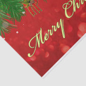 Frohe Weihnachten Farbige Rot-und Gold-Ornamente Seidenpapier (Ausschnitt)