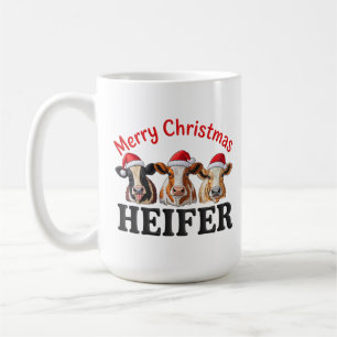 Frohe Weihnachten Färse Lustige Kuh Weihnachten Ur Kaffeetasse