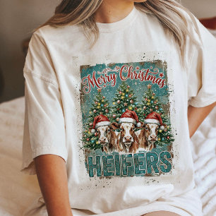 Frohe Weihnachten Färsen Lustige Bauernhof Kühe We Tri-Blend Shirt