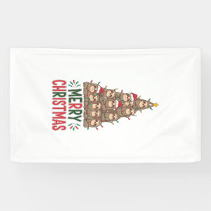 Frohe Weihnachten Faultier Baum Banner