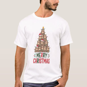 Frohe Weihnachten Faultier Baum T-Shirt