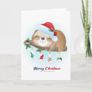 Frohe Weihnachten Faultier Karte