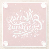 Frohe Weihnachten Feierlich rot und weiß Glasuntersetzer (Rückseite)