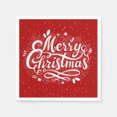 Frohe Weihnachten Feierlich rot und weiß Serviette (Vorderseite)