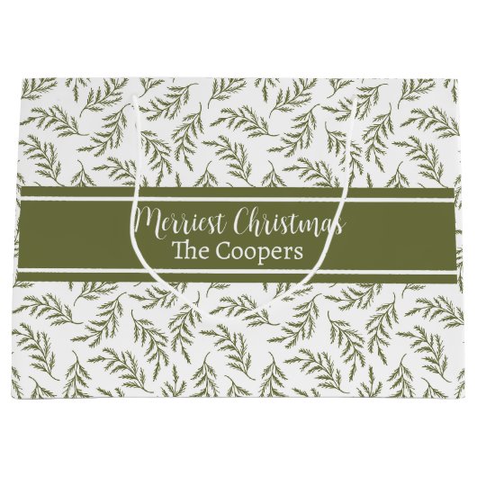 Frohe Weihnachten Feierliche Cypress Pattern Urlau Große Geschenktüte (Vorderseite)