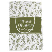 Frohe Weihnachten Feierliche Cypress Pattern Urlau Mittlere Geschenktüte (Vorderseite)