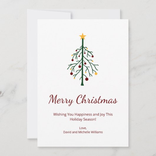 Frohe Weihnachten Feierliche Evergreen Tree Retro (Vorderseite)