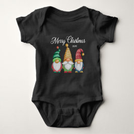 Frohe Weihnachten Feierliche farbenfrohe Gnomes Bl Baby Strampler