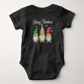 Frohe Weihnachten Feierliche farbenfrohe Gnomes Bl Baby Strampler (Rückseite)