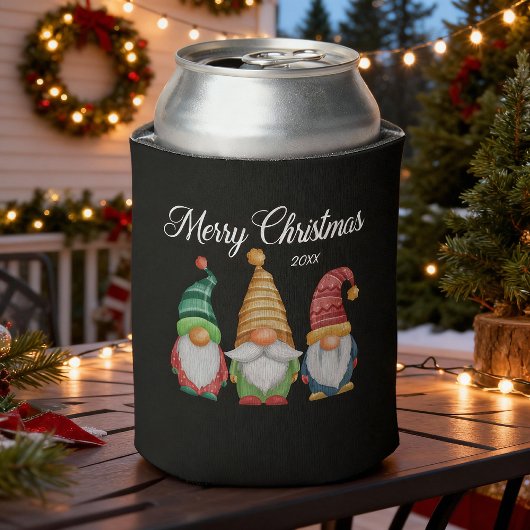 Frohe Weihnachten Feierliche farbenfrohe Gnomes Bl Dosenkühler