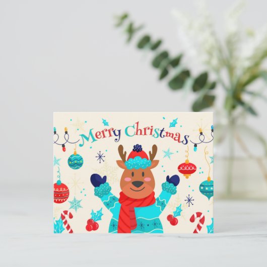 Frohe Weihnachten Feierliche Hintergrund Postkarte (Stehend Vorderseite)