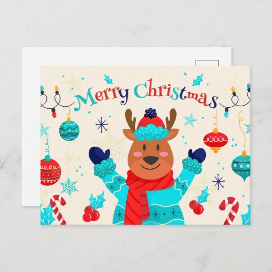 Frohe Weihnachten Feierliche Hintergrund Postkarte (Vorne/Hinten)