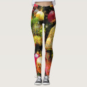 Frohe Weihnachten Feierliche Red Gold Green Mode Leggings (Vorderseite)