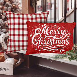 Frohe Weihnachten Feierliche Rot und Weiß Urlaub Dekokissen