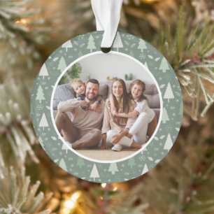 Frohe Weihnachten Feiertags-Familienfoto Sage Grün Ornament