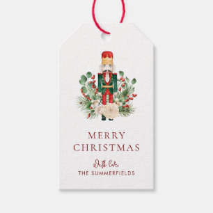 Frohe Weihnachten Feiertagsgrün Nussknacker Schrif Geschenkanhänger