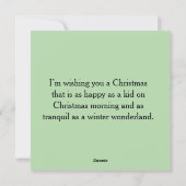 Frohe Weihnachten! Feiertagskarte (Rückseite)