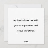 Frohe Weihnachten! Feiertagskarte (Rückseite)