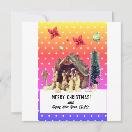 Frohe Weihnachten! Feiertagskarte (Vorderseite)