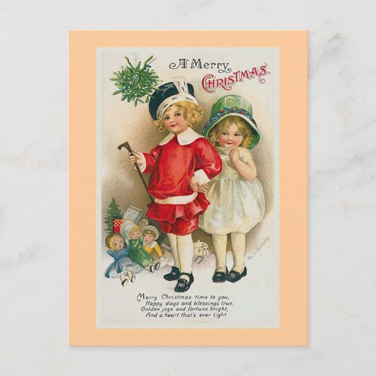 "Frohe Weihnachten" Feiertagspostkarte (Vorderseite)