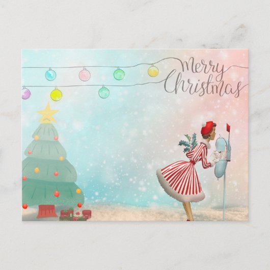 "Frohe Weihnachten" Feiertagspostkarte (Vorderseite)