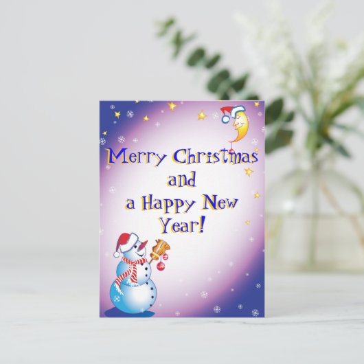 Frohe Weihnachten! Feiertagspostkarte (Stehend Vorderseite)