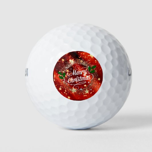 Frohe Weihnachten, Feiertagsrotes Design Golfball (Vorderseite)