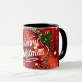 Frohe Weihnachten, Feiertagsrotes Design Tasse (VorderseiteRechts)