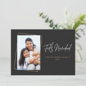 Frohe Weihnachten Feliz Navidad Simple Foto Black (Stehend Vorderseite)