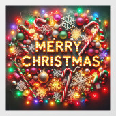 Frohe Weihnachten Fensteraufkleber (Blatt)