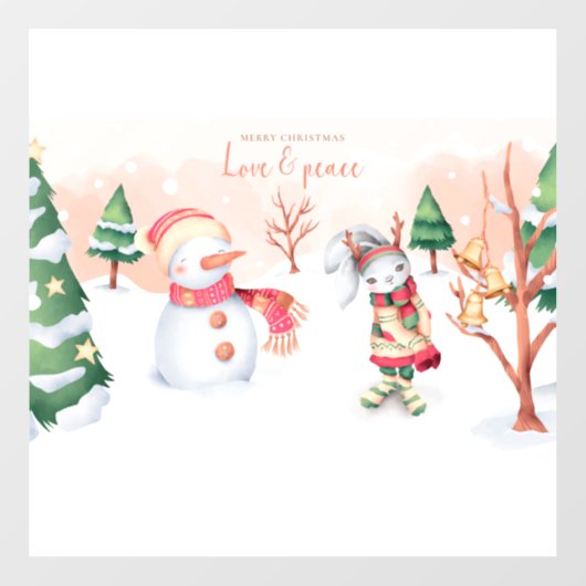 "Frohe Weihnachten" Fensteraufkleber (Blatt)