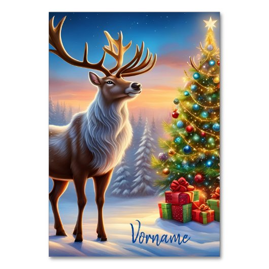 Frohe Weihnachten Fensteraufkleber Tischnummer (Vorderseite)