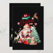 Frohe Weihnachten Festival 2024 Santa Einladung (Vorne/Hinten)