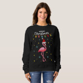 Frohe Weihnachten Festival Tropical Pink Flamingo Sweatshirt (Vorne ganz)