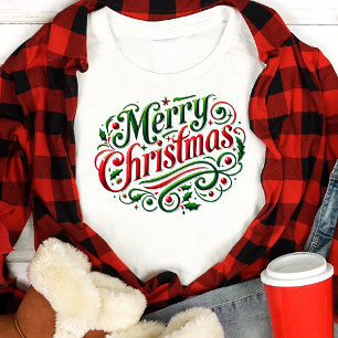 Frohe Weihnachten Festive Typographie Tri-Blend Shirt