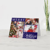 Frohe Weihnachten festlich blau und weiß drei Foto (Vorderseite)