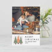 Frohe Weihnachten Festliche Bäume Einfaches Foto U (Stehend Vorderseite)