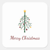 Frohe Weihnachten festliche Evergreen Tree Quadratischer Aufkleber (Vorderseite)