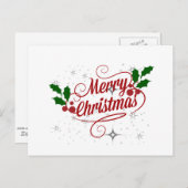 Frohe Weihnachten, festliche Feiertage Postkarte (Vorne/Hinten)